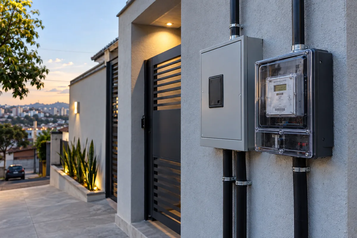 Entrada de energia residencial atualizada para aumento de carga em Guarulhos