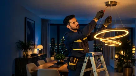 Instalação de luminárias e lustres