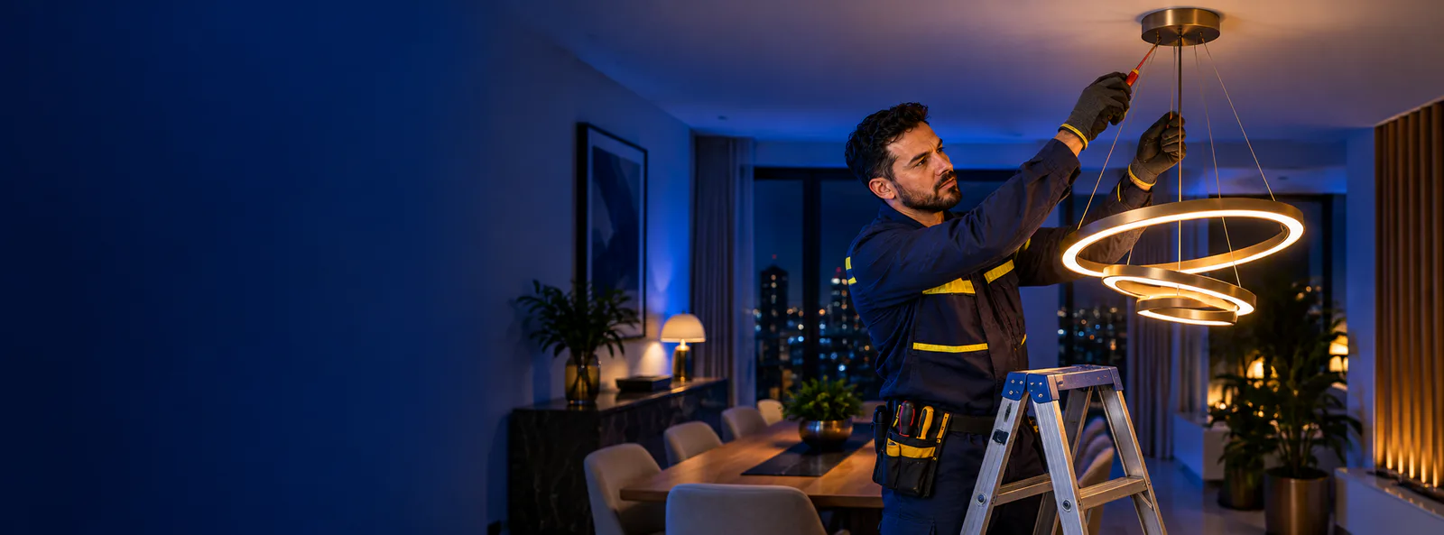 Instalação de luminárias e lustres